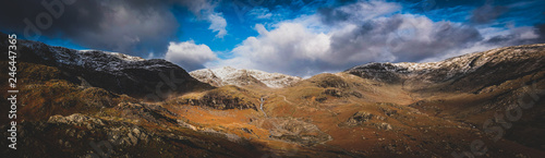 Panorana looking north from Coniston Old Man in the English Lake District