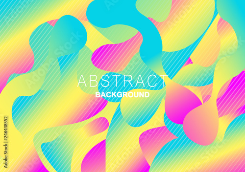 abstract colorful background. yellow  pink  blue gradient. waves  drops  shapes. psychedelic vector illustration.