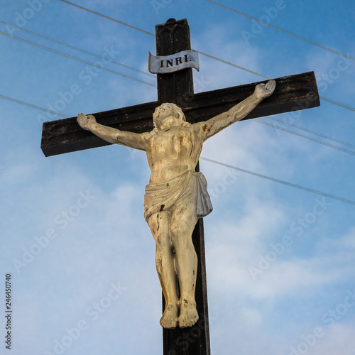 crucifix symbol under the sky