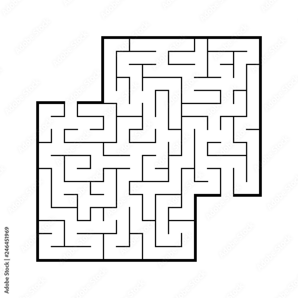 Abstract square maze. Game for kids. Puzzle for children. Labyrinth conundrum. Flat vector illustration isolated on white background. With place for your image. Abstract square maze. Game for kids. Puzzle for children. Labyrinth conundrum. Flat vector illustration isolated on white background. With place for your image.