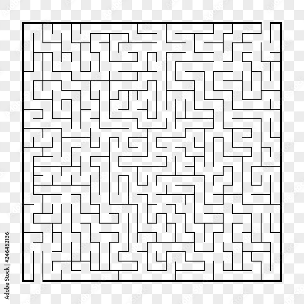 Abstract square maze. Game for kids. Puzzle for children.Labyrinth conundrum. Flat vector illustration isolated on transparent background. Abstract square maze. Game for kids. Puzzle for children.Labyrinth conundrum. Flat vector illustration isolated on transparent background.