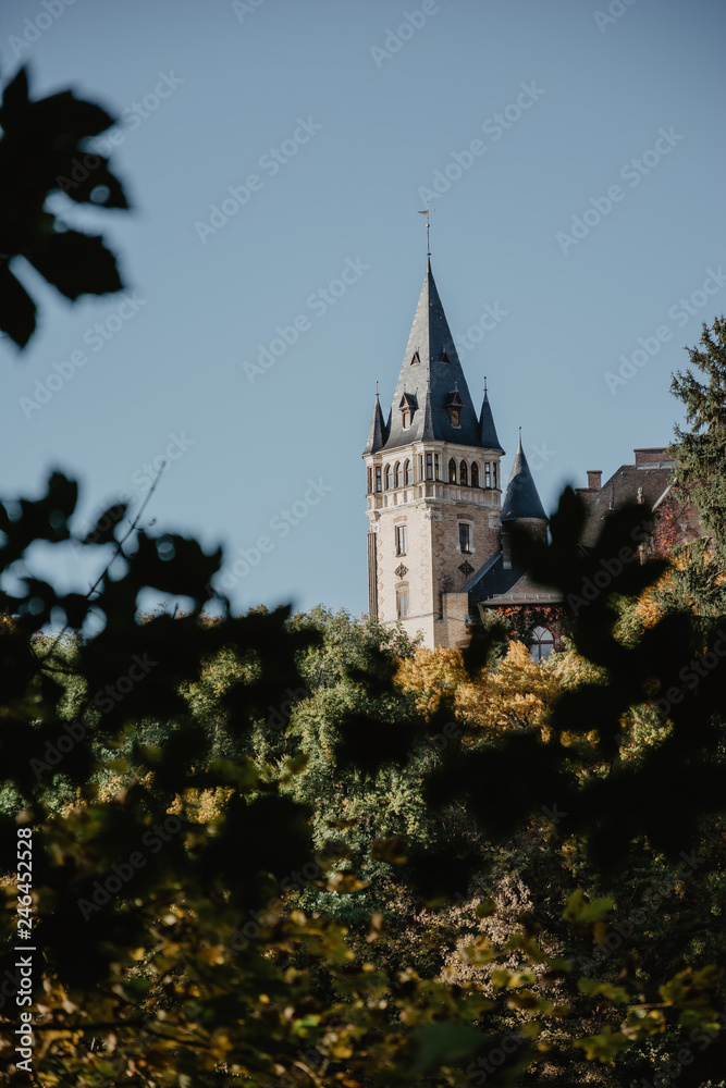 Burgturm im Herbst