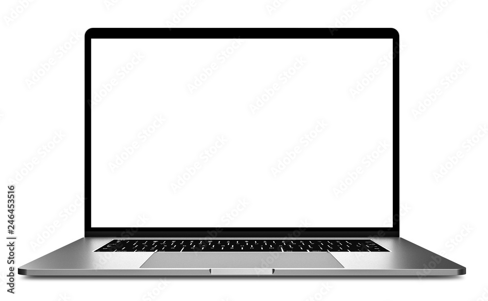 Laptop blank screen mockup isolated all in focus Laptop blank screen mockup isolated all in focus