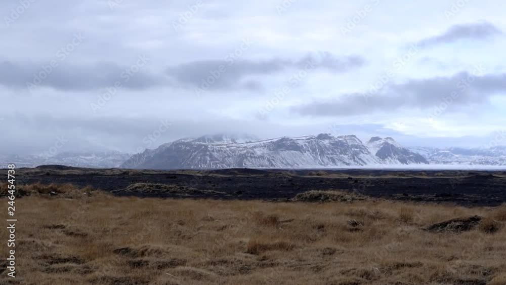 Iceland melted galcier mountain landscape slow motion Iceland melted galcier mountain landscape slow motion