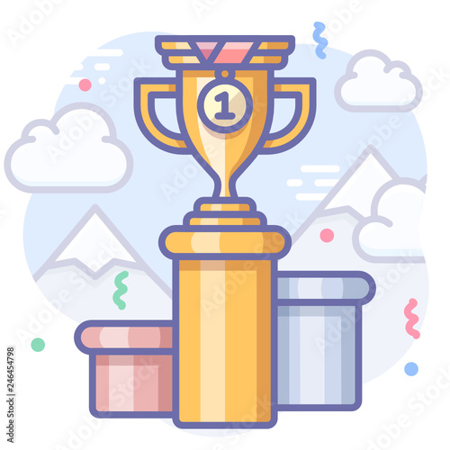 pedestal winner rewarding cup