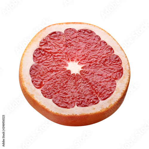 pink grapefruit isolated on white background.