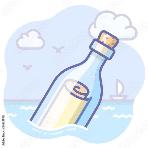 message bottle water sea