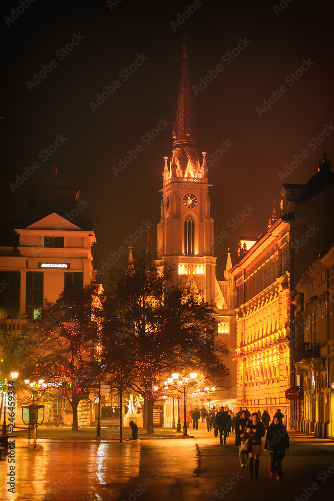 Novi Sad, Serbia - October 24, 2015: New Year atmosphere in Novi Sad, Serbia
