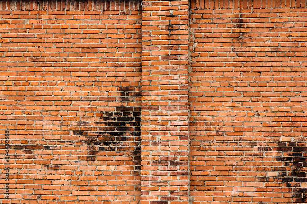 A picture of the historical small brick family house. The detail of the frontage. A picture of the historical small brick family house. The detail of the frontage.
