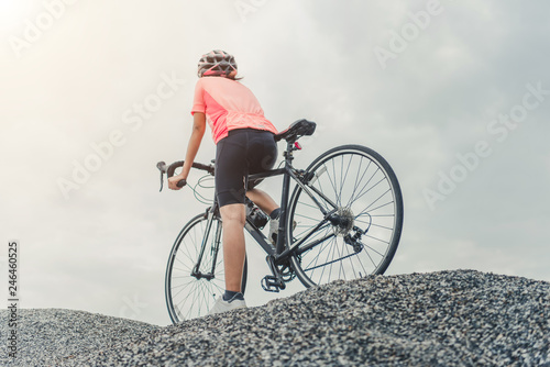 Fototapeta Naklejka Na Ścianę i Meble -  Road bike cyclist man cycling,athlete on a race cycle