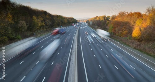M1 Motorway traffic near Chesterfield, Derbyshire, England, UK, Europe  photo