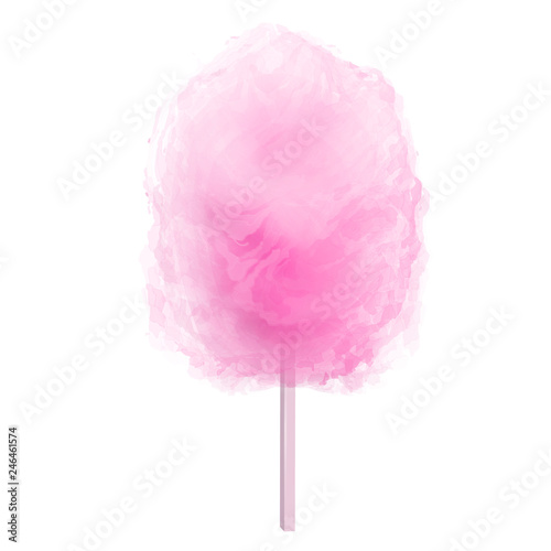 Colorful Cotton candy. Sugar clouds 3d vector illustration