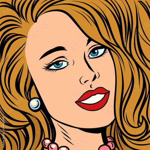 beautiful blonde woman. face close-up