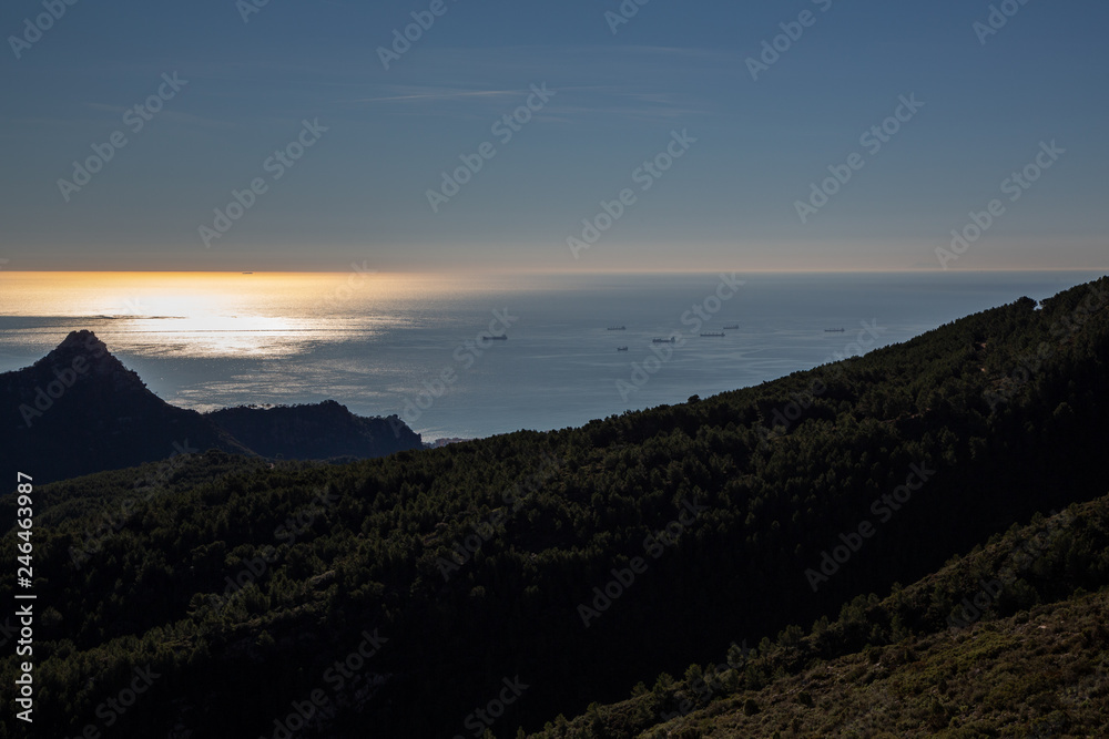 Sunrise over the mediterranean sea