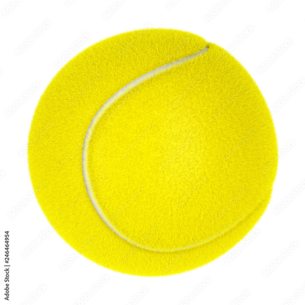 Tennis ball on white