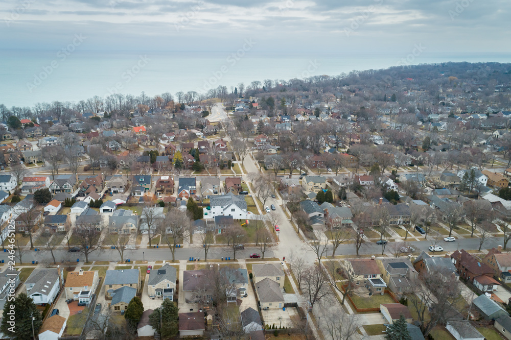 Aerial View of Whitefish Bay Wisconsin