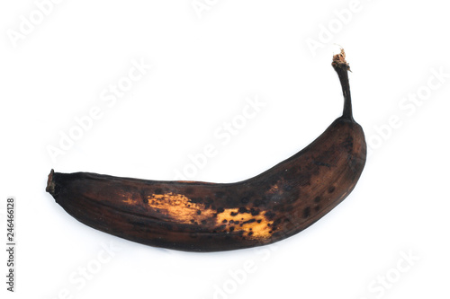 A picture of an ordinary overripened banana. It looks ugly, but still can be sweet and good to eat.   photo