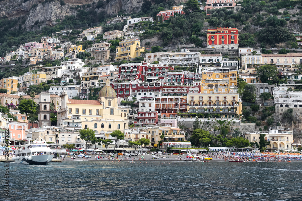 General view of Positano Town in Naples, Italy