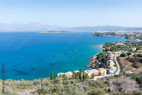 Panoramic view of the Bay near the town of Agios Nikolaos