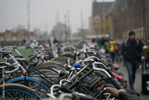 Bicycles and people