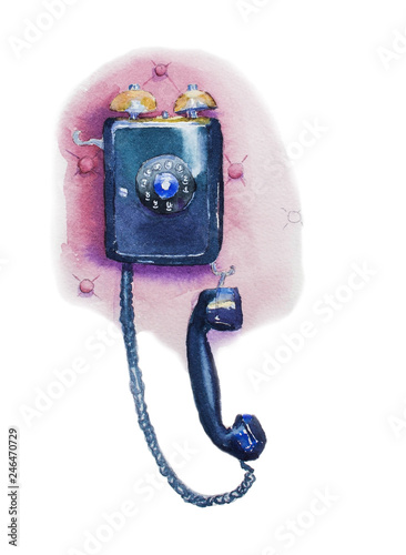 Old fashioned wall telephone