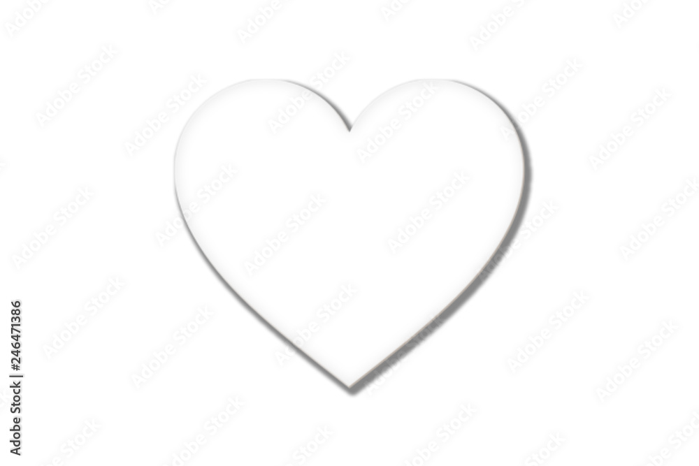 transparent heart on white background. Valentine's love card