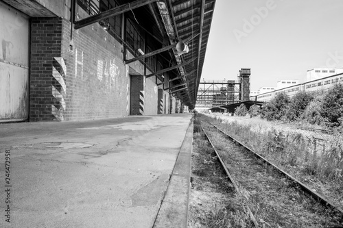 An abandoned railway transit shed in Czech republic. 