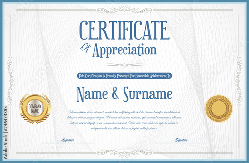 Elegant certificate or diploma retro vintage design 