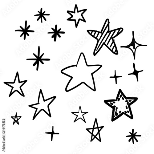 Hand drawn star doodles