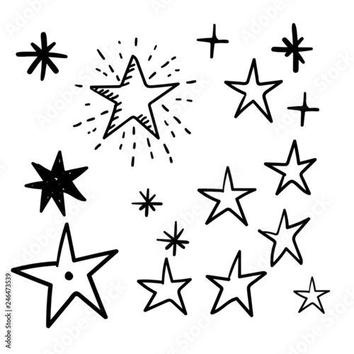 Hand drawn star doodles