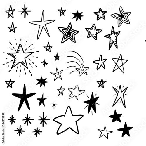 Hand drawn star doodles