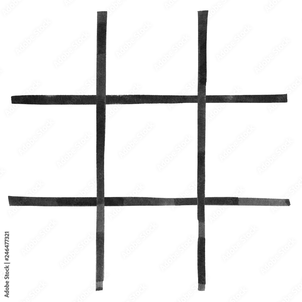 Hand Drawn Tic-tac-toe Elements. Grid Game, Cross, Toe. Strategy