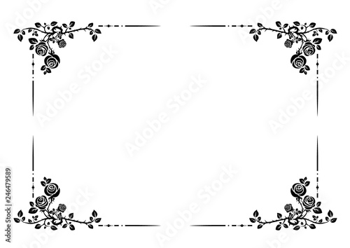 Graphic roses frame