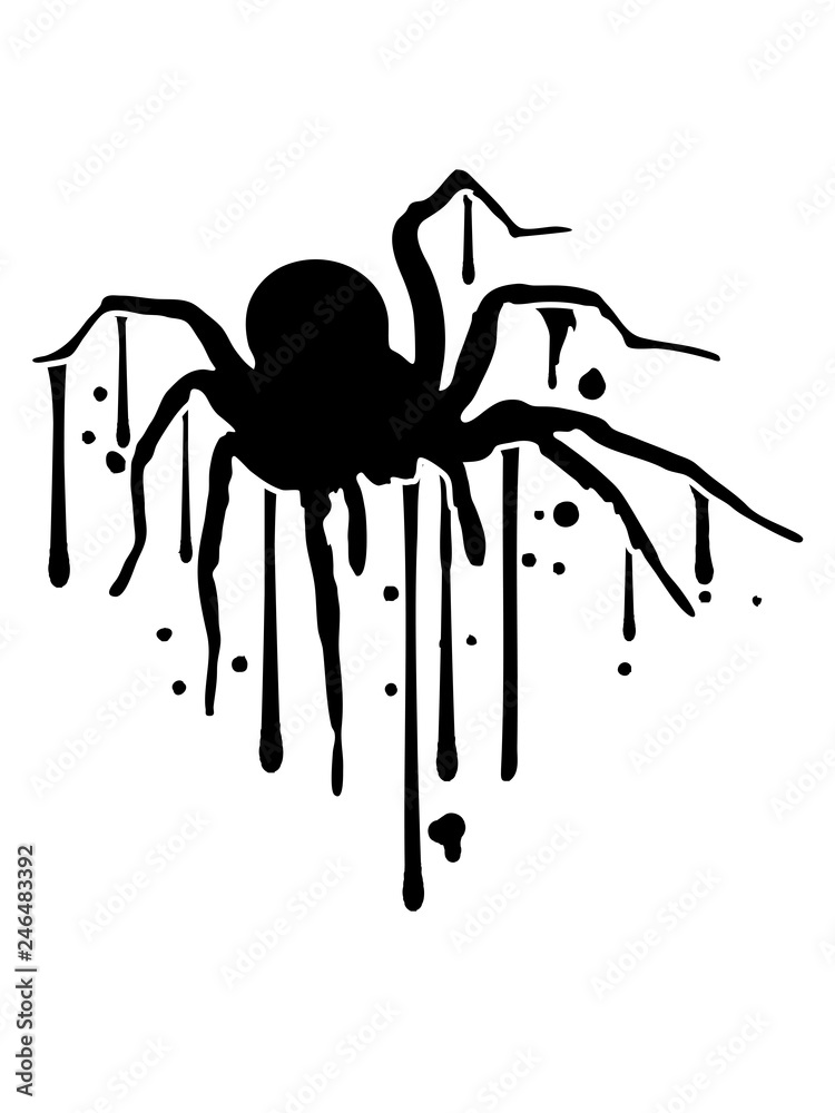 tropfen spinne blut graffiti design clipart logo ekelig krabbeln monster  horror halloween angst Stock Illustration | Adobe Stock