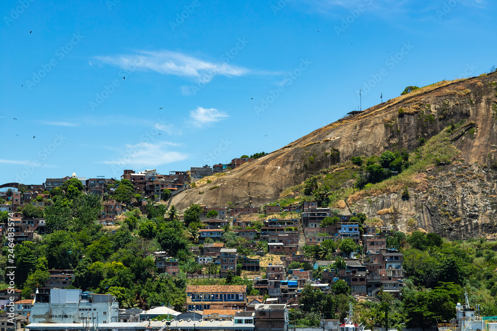 Slums of the world. Favelas of Brazil. Slum in the city of Niteroi, Penha Hill slum. 
