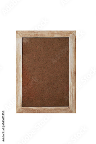 Wooden Rustic Frame. Isolated on white background. Design element. 