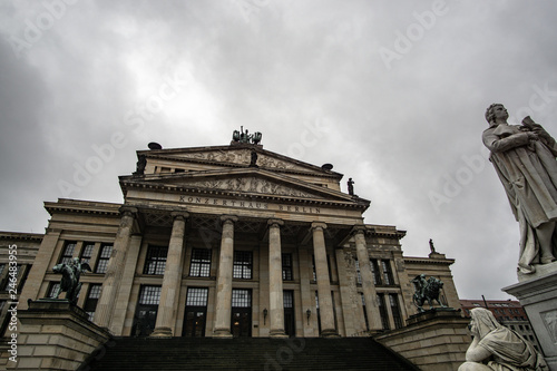 Obraz na płótnie Concert hall at the Gendarmenmarkt in a rainy day, Berlin, Germany w salonie