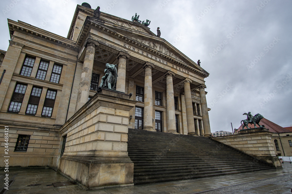 Concert hall at the Gendarmenmarkt in a rainy day, Berlin, Germany Concert hall at the Gendarmenmarkt in a rainy day, Berlin, Germany