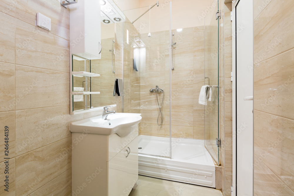 Obraz premium Interior of a hotel bathroom