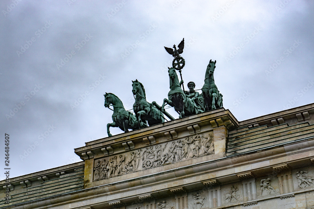 Berlin Brandenburg Gate (Brandenburger Tor) in a rainy day, Berlin, Germany