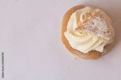 swedish semla cake with whipped cream