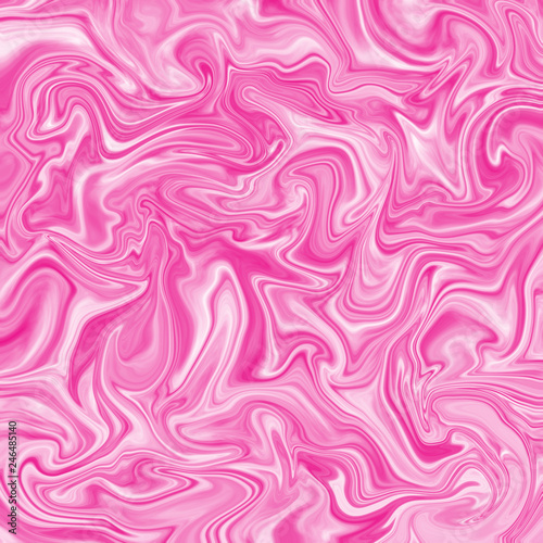 High resolution liquid marble texture design, pink marbling satin or silk-like surface. Vibrant abstract digital paint design background.