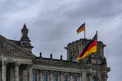 Reichstag building (Bundestag, the German Parliament) in a cloudly day - Berlin, Germany