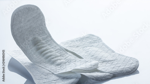 Tableau sur toile Hygienic daily ultra-thin panty liners on a white background
