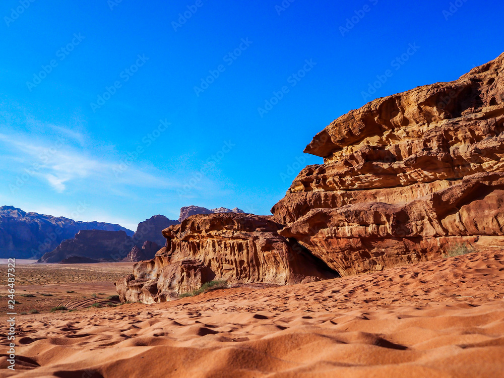 Gorgeous landscape of Wadi Rum Desert in Jordan