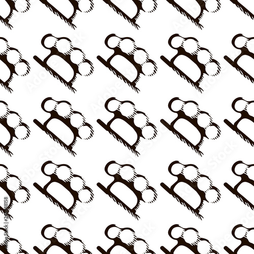 brass knuckles vector seamless pattern