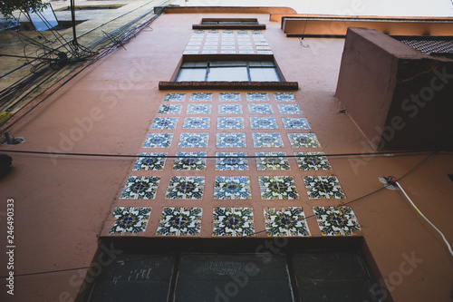 Tiles on the Wall of a Building in Mexico City