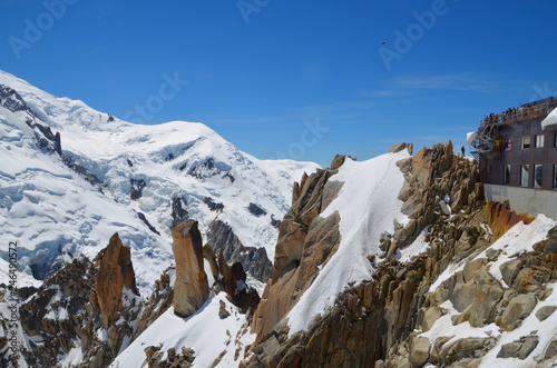 Mountains view from high altitude near Mont Blanc.