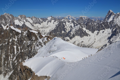 Group of climbers on mountain in snow