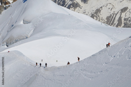 Group of climbers on mountain in snow
